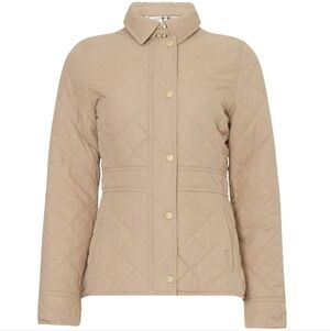 NWOT Barbour Jemima Beige Quilted Utility Jacket Size US4